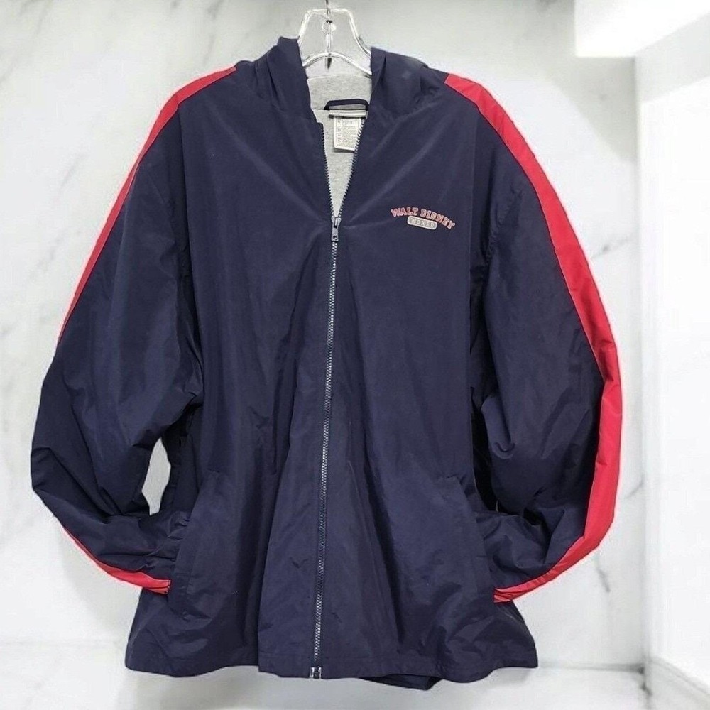 Vintage Walt Disney World Windbreaker XL Jacket Blue Full Zip Embroidered Retro‎